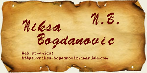 Nikša Bogdanović vizit kartica